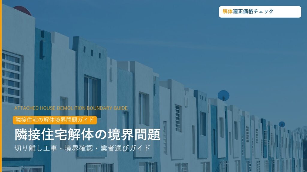 隣接住宅の解体境界問題完全ガイド