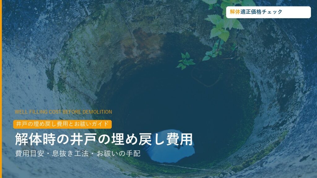 井戸の埋め戻し費用・工法・お祓いガイド